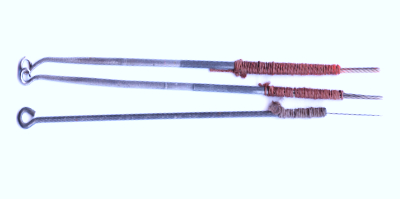 tattoo needles tied with cotton