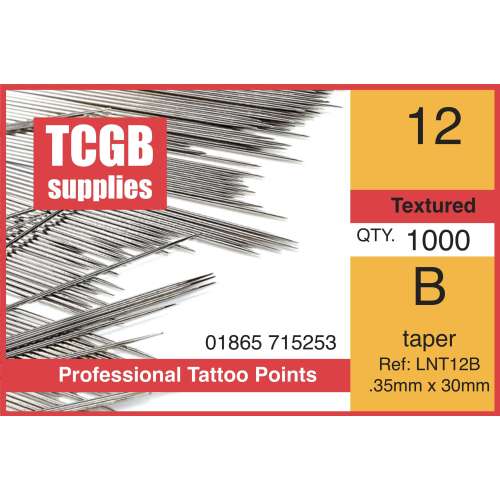 Loose Needles 12 B Taper Textured  Per 1000