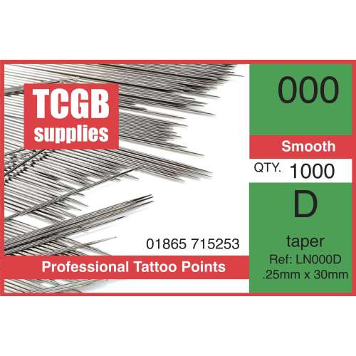 Loose Needles 000 D Taper Per 1000
