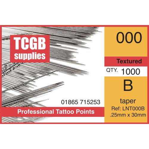 Loose Needles 000 B Taper Textured  Per 1000