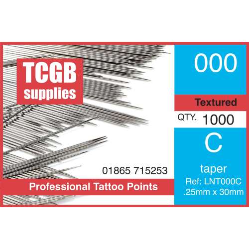 Loose Needles 000 C Taper Textured  Per 1000