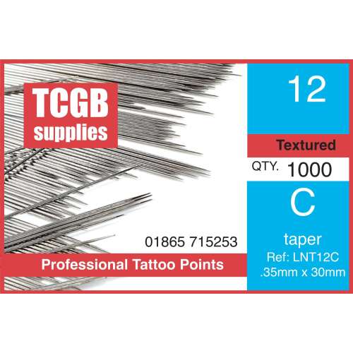 Loose Needles 12 C Taper Textured  Per 1000