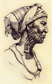 Berber Woman Tattooed Face